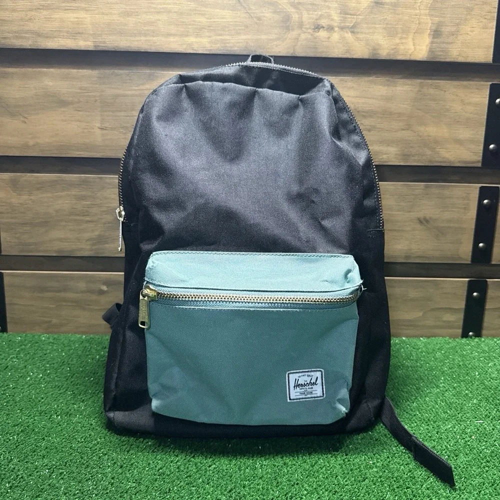 Herschel 2 Strap Backpack Black And Green‎ Candy Cane Inside